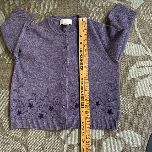 ROSANNA Lambswool Cardigan 3/4 Sleeve Embroidery Button Down Vintage Size Medium - Picture 6 of 7